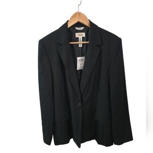 NWOT Talbots Single Button Blazer Black Size 14